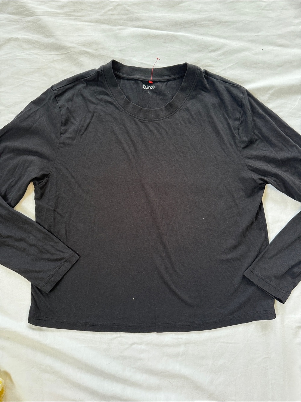 Quince Black Long-Sleeve Crewneck Tee for women